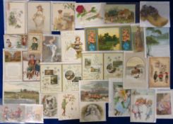 Greetings Cards, 205 items comprising mainly Victorian Christmas and New Year cards with a variety