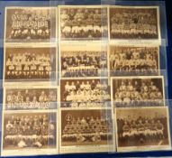 Trade cards, Boys' Magazine, Football Teams, 1925-26, large sepia paper issues, 12 different,