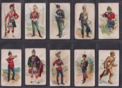 Cigarette cards, USA American Tobacco Co, Military Uniforms 'C' (green net back) numbered (set 27