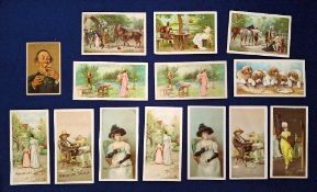 Cigarette cards, USA, National Tobacco Works Newsboy Pictures, 9 cards from 2 different sizes,
