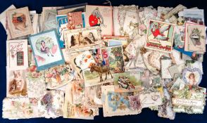 Greetings cards, Raphael Tuck, a collection of approx. 200 greeting cards, early 1900's onwards, all