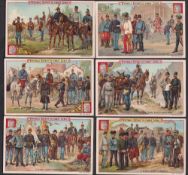 Trade cards, Liebig, Austro-Hungarian Army Uniforms, ref. S302, French edition (set, 6 cards) (gd)