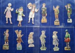 Trade cards, France, 24 Chromo shaped cut out cards mainly of Children, mostly approx. 10-12cm