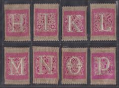 Tobacco silks, Turmac, Illustrated Initials, a collection of 74 different cards, no full set but