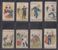 Cigarette cards, Robert's, Nautical Expressions (Navy Cut Cigarettes), eight cards, 'Across the