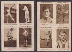 Trade cards, Boys Magazine, Football & Sportsmen, issued in blocks of four including footballers,