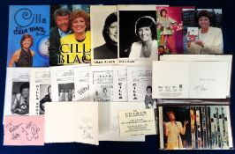 Entertainment, Cilla Black, selection of items including photographs, signed Christmas Cards,