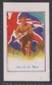Cigarette card, J.M. Brown, Army Pictures, Cartoons etc, type card, 'One of the Boys' (gd) (1)