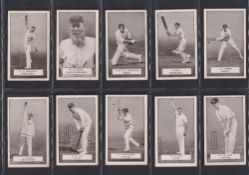 Cigarette cards, Gallaher, Famous Cricketers (set, 100 cards) inc. W.G. Grace (some with slight