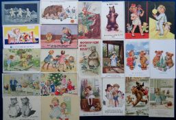 Postcards, Bears, 300+ teddy and other bear cards to include comic, anthropomorphic, Mabel Lucie