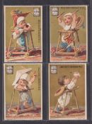 Trade cards, Anglo Swiss Condensed Milk, Children on Wheeled Trolleys (set 6 cards) same subjects as