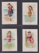 Cigarette cards, USA, Kimball, Beautiful Bathers, 'X' size, 4 cards, Helgoland, Sea Girl, Sainte