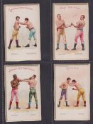 Cigarette cards, USA, Lorillard's, Boxing Positions & Boxers, 'X' size, 9 cards all with plain backs