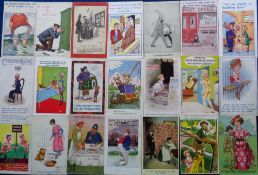 Postcards, Comic, approx. 150 corny comic cards to include Tom Browne, Christie, Stocker Shaw,