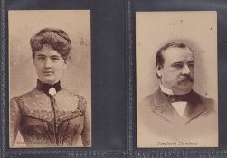 Cigarette cards, USA, Mrs G.B. Miller & Co, Actresses & Celebrities, 'X' size two cards, President