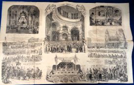 Ephemera, Duke of Wellington a large folded print (56x87cm) presented to the subscribers of 'The