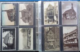 Postcards, a collection of 150+ mixed UK topographical cards in modern album, mainly buildings,