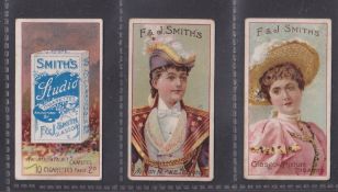 Cigarette cards, Smith's Advertisement cards, 3 cards Beauties (2, Smiths Albion Flake, Smiths