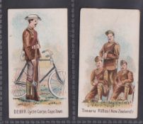 Cigarette cards, Goodbody's, Colonial Forces (Black back), two cards, D.E.O.V.R. Cycle Corps. Cape