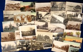 Postcards, Bosham, 31 cards RPs, printed and artist drawn to include Station Road, Church and