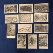 Postcards, Russo/Japanese War, a set of 12 printed sepia cards depicting the Russo/Japanese War,