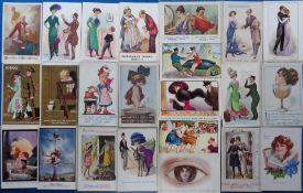Postcards, Fred Spurgin, approx 150 cards to include comic, military, glamour, children, romance,