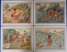 Cigarette cards, ITC Perils of Early Golf Premium sized (set 6 cards) (some edge / corner wear, 2