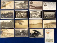 Postcards, Early Aviation, 15 cards to include Le Blon (4), group of aviators to include Cody, Le