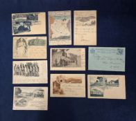 Postcards, Foreign, a mix Foreign selection of 10 early cards, Map of Suriname with boxed cancel '