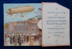 Postcard, Mechanical Card, a 1909 folding card No 4 produced for the International Airship