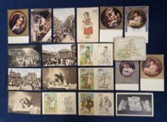 Trade cards, Mellin's Foods advertising postcards (20), including Colouring cards, Portraits, Mother