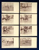 Postcards, Singer Sewing Machine Co., a set of 8 cards 'Kangaroo Hunting In Australia' (some age