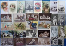 Postcards, Cats, 150+ cards to include cute, comic, RPs, artist drawn, printed, greetings etc (gen