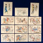 Postcards, Hairstyling From Antiquity To The Present Day, a set of 10 cards showing hairstyles of