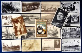 Postcards, Royal National Mission to Deep Sea Fishermen, 19 cards to include RPs, printed and artist