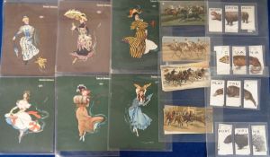 Cigarette cards, small mixture in modern album; American Tobacco Co Hamilton King Girls G sized