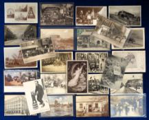 Postcards, Subjects, a collection of 25 cards to include A Patient Arriving At Drill Hall Typhoid