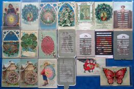 Postcards, Mechanical Optical Illusion cards, 19 cards to include ships wheel, lanterns, bells,