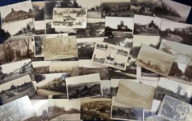 Postcards, Surrey, an RP selection of 50 Surrey cards inc. Tram smash Park Lane Wallington, Windmill