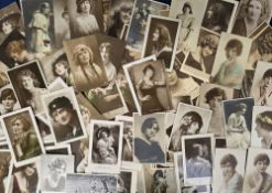 Postcards, Actresses and Glamour, approx 150 cards to include Vera Wilkinson, Fay Compton, Peggy