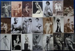 Postcards, Nudes, and Semi Clad Ladies, approx 40 early 20thC cards, RPs and printed to include
