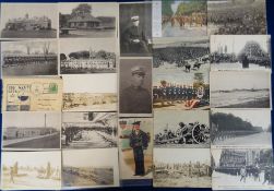 Postcards, USA Forces, 85+ cards, mostly WW1 to include Marching To Capture Train Tia Juana, Red