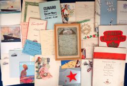 Shipping, Cruise Ships, a collection of approx. 140 items to include 1908 Luncheon Menu for the