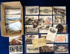 Postcards, Devon, Torquay, approx 190 cards to include Cawdle's Coaching Excursions, football