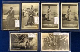 Postcards, Russian Royalty Evacuated from Crimea in 1919 on board HMS Marlborough, 6 cards to
