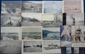 Postcards, Exploration, a selection of 16 cards and 2 stamps related to the Arctic and Antarctic