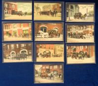 Postcards, USA Providence Fire Department Rhode Island, 10 cards showing various horse drawn