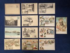 Postcards, Liberia, a good selection of 14 cards, with 9 cards of Liberia, 8 Gruss Aus style and 5