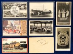 Postcards, Advertising, 7 cards to comprise 2 Maypole Dairy, Daimler Works, Dicky Bird Christmas