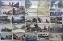 Postcards, Suffolk, a mixed Suffolk collection of approx. 55 cards with RP's of Three Bridges